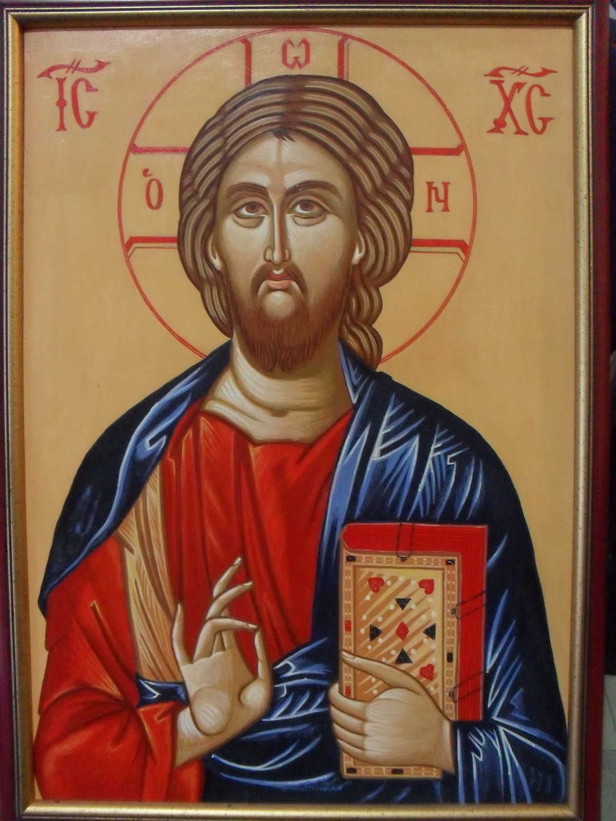 Ikona Hristos — ručno slikana, Paun, Niš