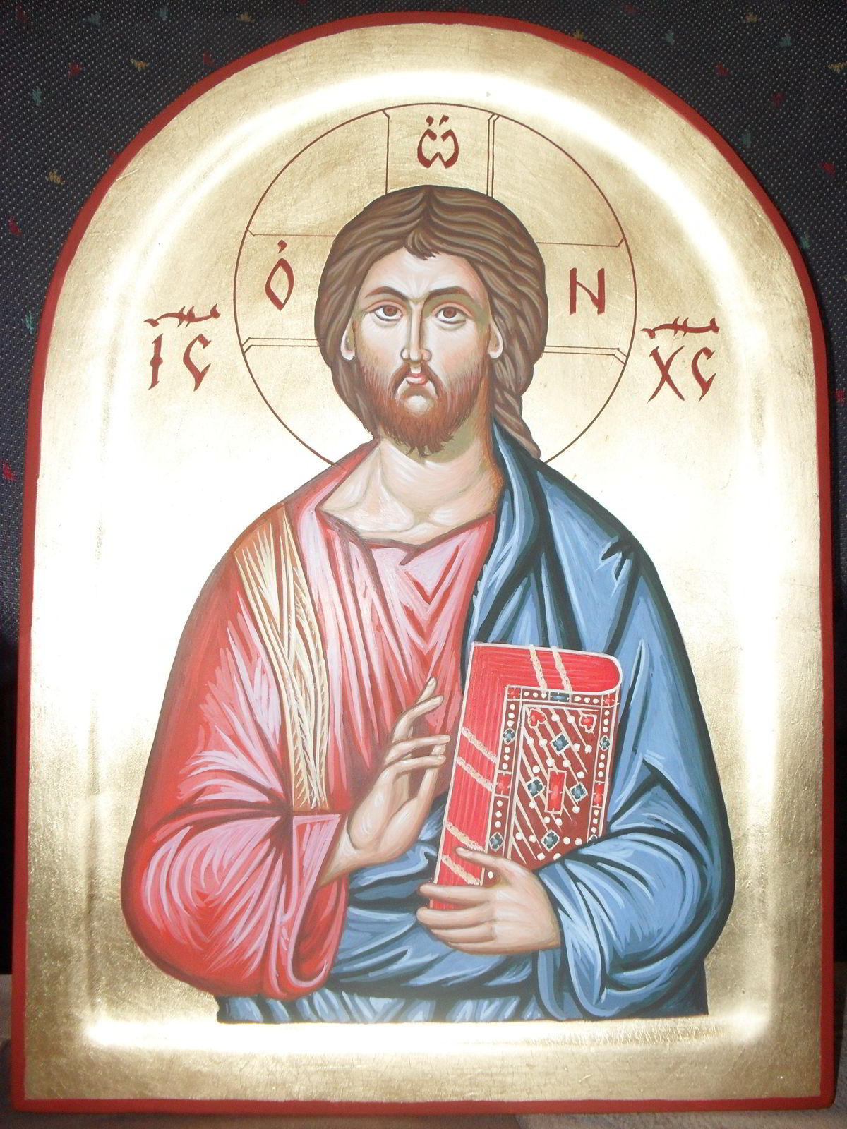 Ikona Hristos — ručno slikana, Paun, Niš