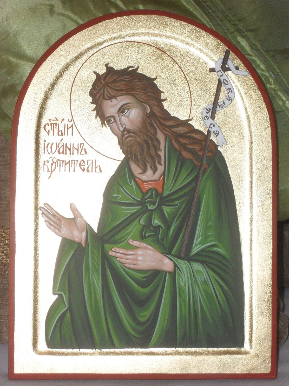 Ikona Sveti Jovan (Ljondas) — ručno slikana, Paun, Niš