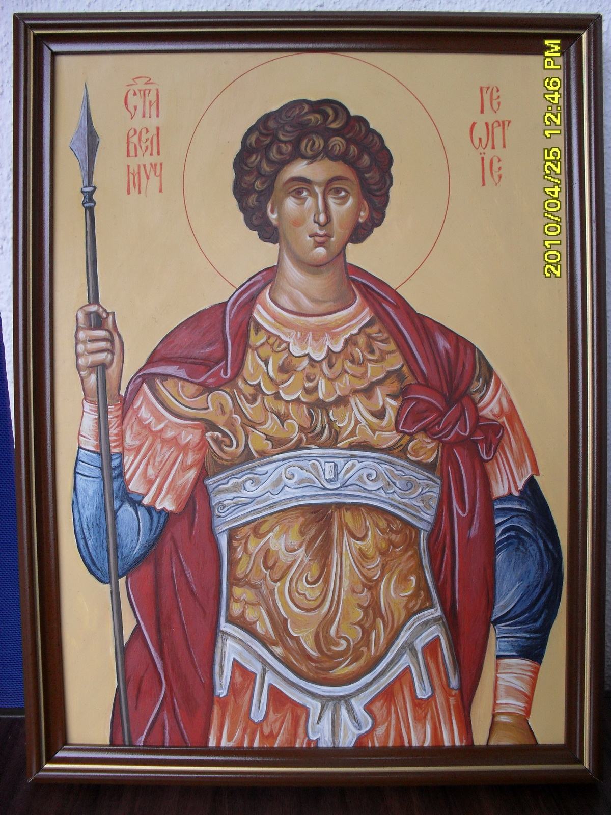 Ikona sveti Đorđe-Đurđic — ručno slikana, Paun, Niš